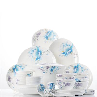 轻点插视频48头聆听花开骨瓷礼品餐具套装